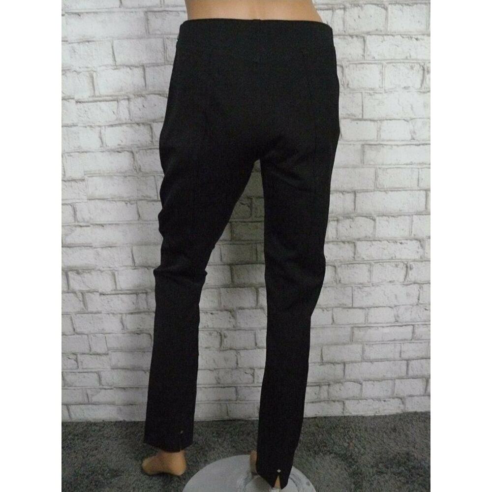 $300 Pink Tartan Black Structured Knit Seamed Trouser Pants Split Hem 4 NEW - Picture 4 of 16